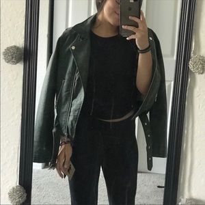 Olive Vegan Leather Jacket